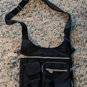 Baggalini Black Nylon Crossbody Bag Like New